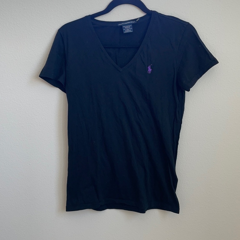 Polo Ralph Lauren sport black vneck tshirt medium